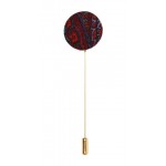 The Detailed Male Maroon Paisley Button Pin