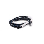 Miansai Silver Fish Hook Cord Bracelet in Black/Blue