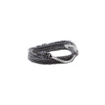 Miansai Silver Fish Hook Cord Bracelet in Gray/Blue