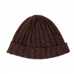 Domonique Dark Brown Cashmere Wool Donegal Beanie 