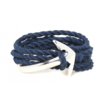Miansai Silver Anchor Rope Bracelet in Navy