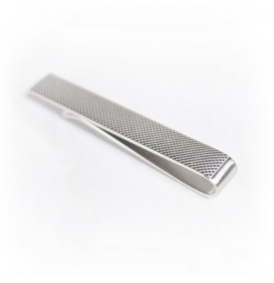 Silver Etched Tie Bar 